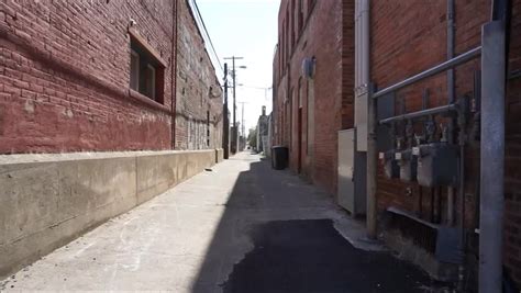 Establishing Shot Of A Dark Alleyway Stock Footage Video