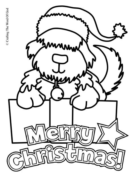 christmas puppy coloring page crafting  word  god
