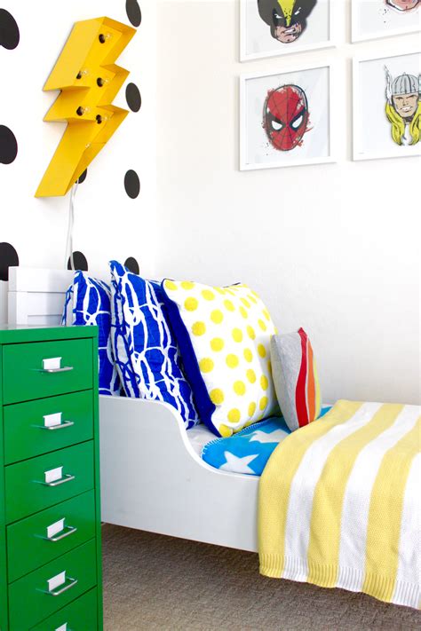 1.paint your kid's room the shade of their favorite superhero. Superhero Toddler Room Reveal - Project Nursery