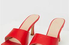 square red toe mule heel low shoes