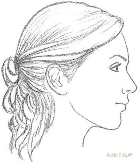 How To Draw A Female Face From The Side View Step 11 2 Peopledrawing People Drawing Side