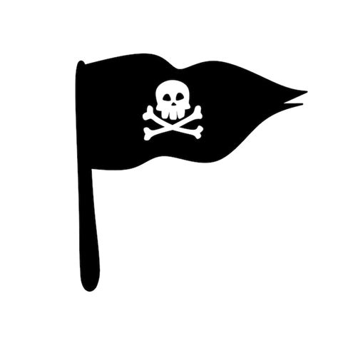Premium Vector Cartoon Pirate Flag With Jolly Roger