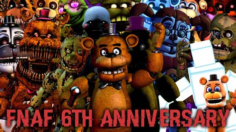 [fnaf Sfm] Five Nights At Freddy S 6th Anniversary Fnaf Fanko Remix Youtube