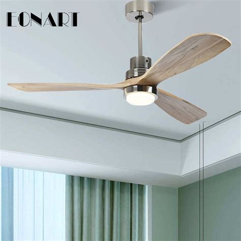 52 Inch Modern Led 15w Solid Wood Luxury Decorative Ceiling Fan Lamp
