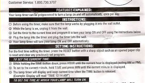 westinghouse light timer manual