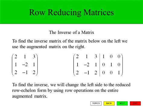 You can input only integer numbers or fractions in this online calculator. Finding the Inverse of A Matrix using Row Reduction - MATH ...