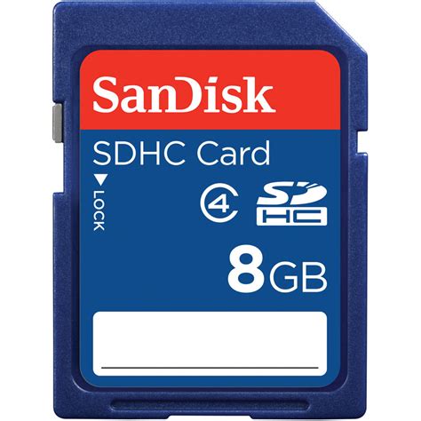 Sandisk 8gb Sdhc Memory Card Class 4 Sdsdb 008g B35 Bandh Photo