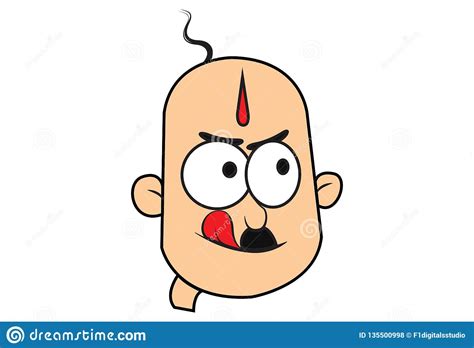 Vector Cartoon Illustration Of Bald Man Stock Vector