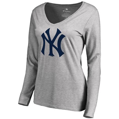 New York Yankees Womens Secondary Color Primary Logo Long Sleeve T