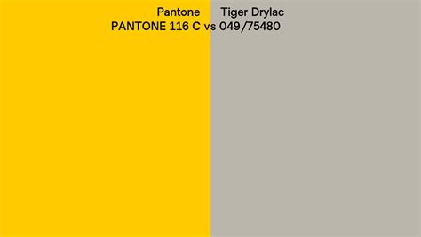 Pantone 116 C Vs Tiger Drylac 049 75480 Side By Side Comparison