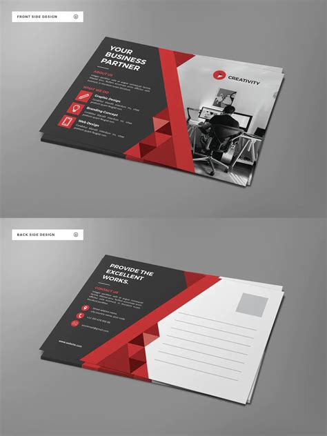 Company Postcard Design. AI, EPS, PSD in 2020 | Postcard design, Postcard template, Postcard