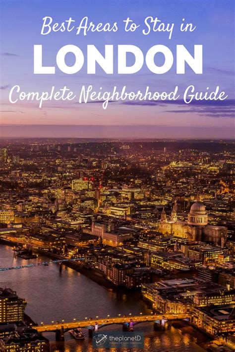 The London Skyline At Night With Text Overlay That Reads Best Areas To