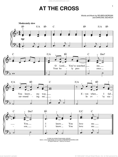 Darlene Zschech At The Cross Sheet Music For Piano Solo Pdf