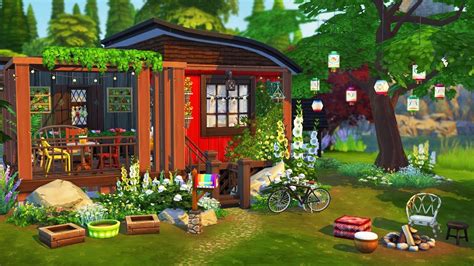 Hippies Tiny House 🌼 The Sims 4 Speed Build Youtube