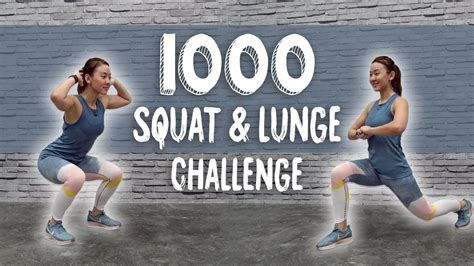 crazy burn🔥 1000 squat and lunge challenge legs and glutes joanna soh youtube