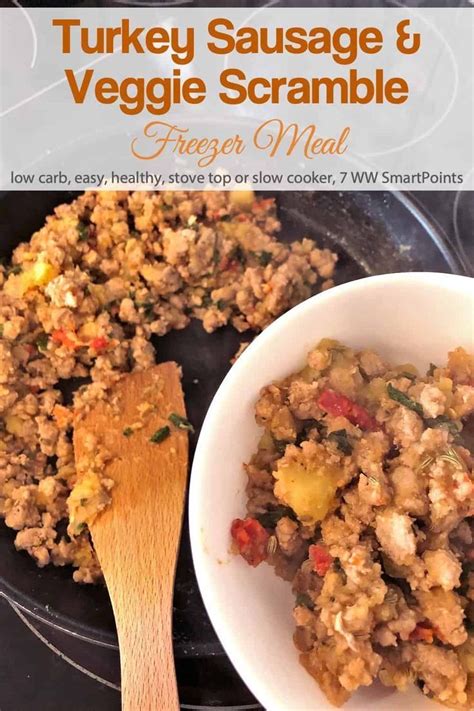 Full of healthy ground turkey and finished with join me as we cook up nourishing meals for you and your loved ones and learn a few healthy cooking. Ground Turkey & Veggie Breakfast Scramble Freezer Meal ...