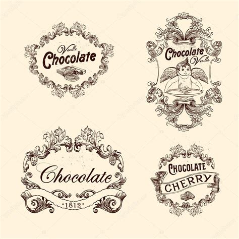 Conjunto Vectorial De Etiquetas De Chocolate Elementos De Diseño