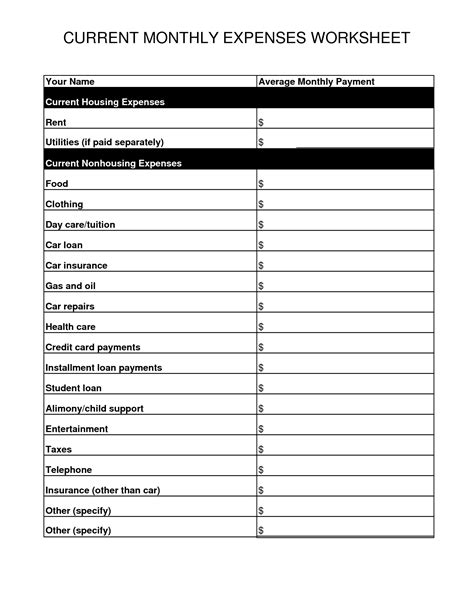 8 Best Images Of Monthly Bill Worksheet 2015 Itemized Tax Deduction