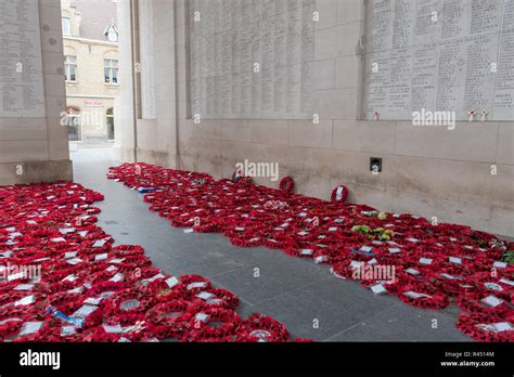 Poppy Wreaths Laid At Menin Gate Memorial To The Missing To Mark The