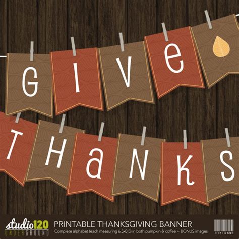 Thanksgiving Banner Printable Instant Download Thanksgiving Party
