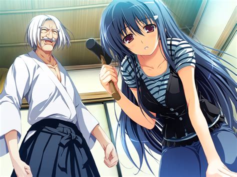 Akatsuki No Goei Blue Hair Game Cg Kanzaki Moe Long Hair Syangrila Tomose Shunsaku R Konachan