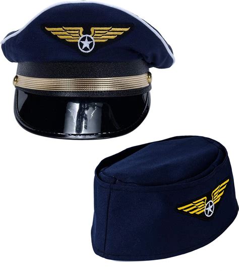 Pilot Hat 2 Pack Captain Pilot Hat Pilot And Flight Attendant