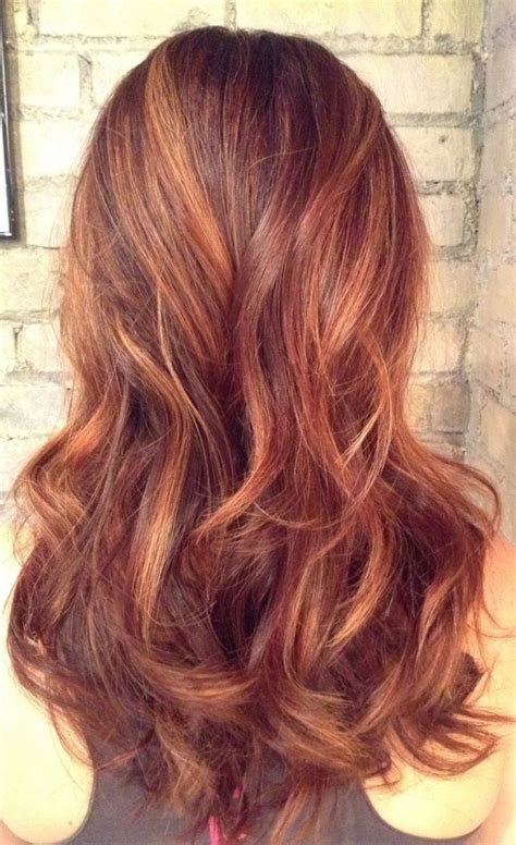 Dye roots in dark auburn and random ash blonde highlights through the tips. Balayage Hairstyles For Long Dark Hair