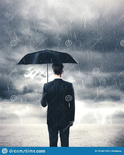 Businessman With Umbrella Stock Image Image Of Danger 167461743