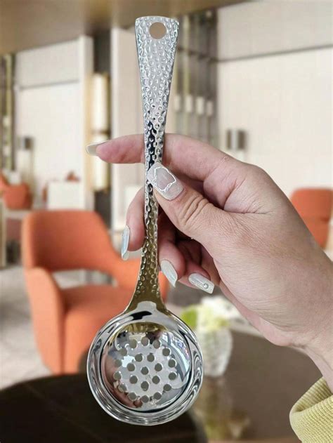 Stainless Steel Hammered Soup Ladle Thick One Piece Hot Pot Colander Hotel Kitchen Utensil