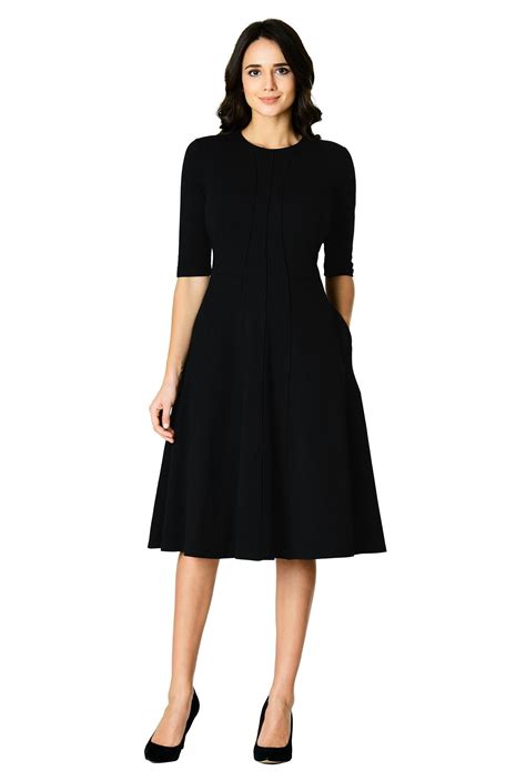 4 Below Knee Length Dresses Black Dresses Elbow Length Sleeve