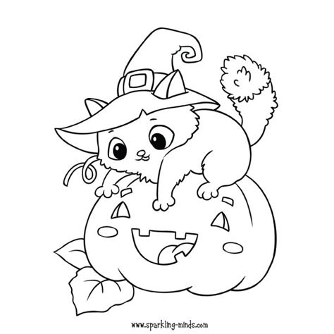 HALLOWEEN CAT Coloring Page - Sparkling Minds