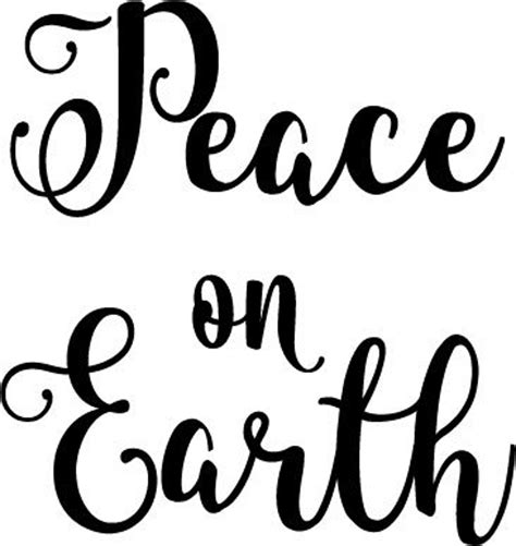 Peace On Earth Svg For Cricut Peace On Earth Script Svg Cut Etsy
