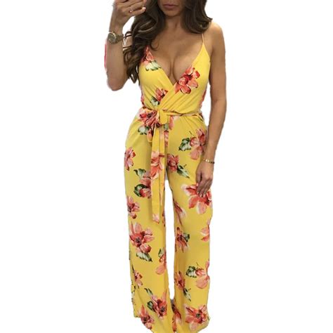buy new arrival spring jumpsuits for women 2018 rompers womens jumpsuit print