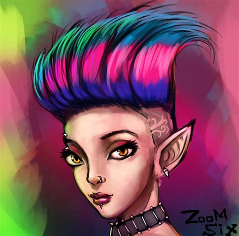 Punk Elf Gril By Zoomsix On Deviantart