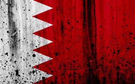 Download Wallpapers Bahrain Flag 4k Grunge Flag Of Bahrain Asia