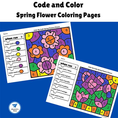 Code And Color Spring Flower Coloring Pages Jdaniel4s Mom