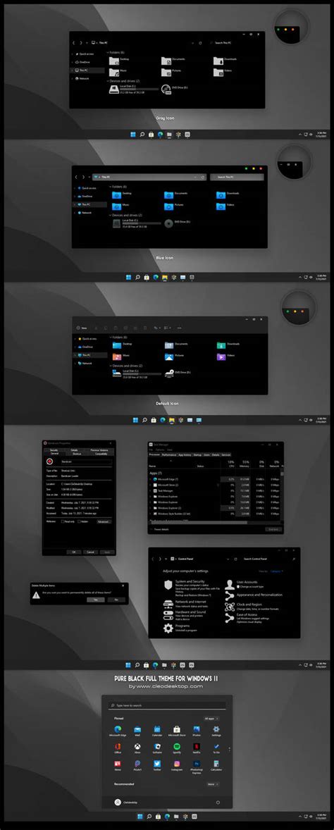 Pure Black Full Theme For Windows 11 By Cleodesktop On Deviantart