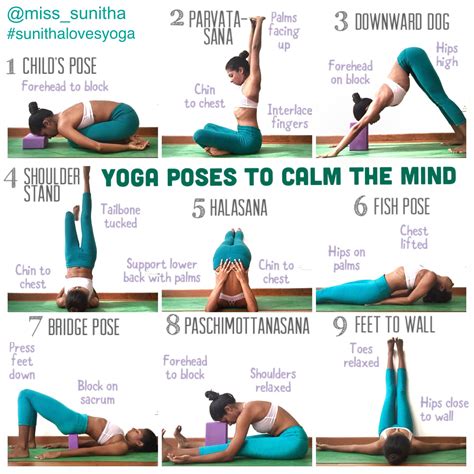Yoga Poses To Calm The Mind Miss Sunitha Sunithalovesyoga Yoga