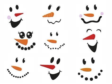 Download 85 snowman face free vectors. Snowman Faces Embroidery Designs Set 2 - 4 sizes
