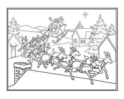 Santa With His Reindeer Coloring Pages Boringpop Com