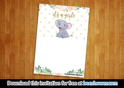 This is a digital listing for an elephant baby shower party package. FREE Printable Elephant Baby Shower Invitations TemplatesFREE PRINTABLE Birthday Invitation ...