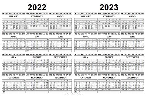 2022 And 2023 Academic Calendar Printable Calendar Of National Days