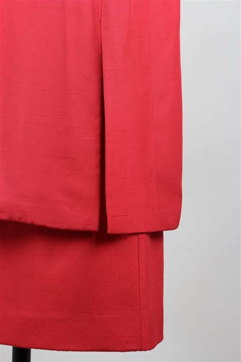 Yves Saint Laurent Ysl Numbered Haute Couture Red Silk Tunicskirt