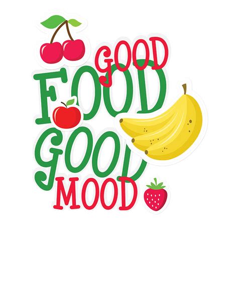 Good Food Good Mood Banana Cherry Strawberry Drawing By Kanig Designs