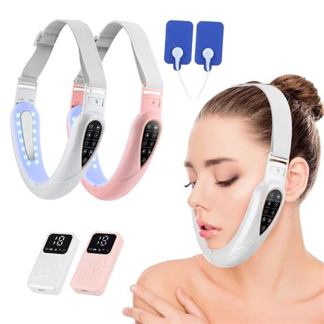 ems microcurrent facial lifting device led photon therapy face slimming vibration massager with