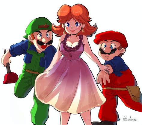 Movie Style Mario Luigi And Daisy By Nm Qi Super Mario Know Your Meme