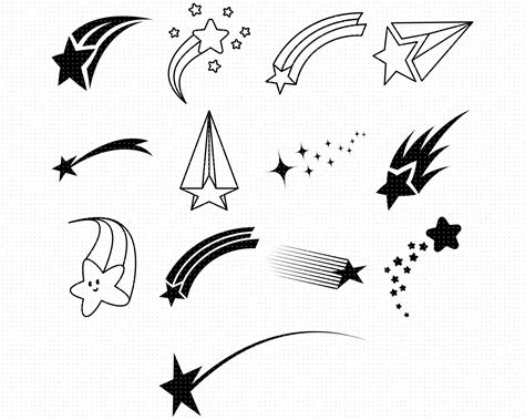 Shooting Star Svg Stars Clipart Stars Png Christmas Star Etsy In 2022
