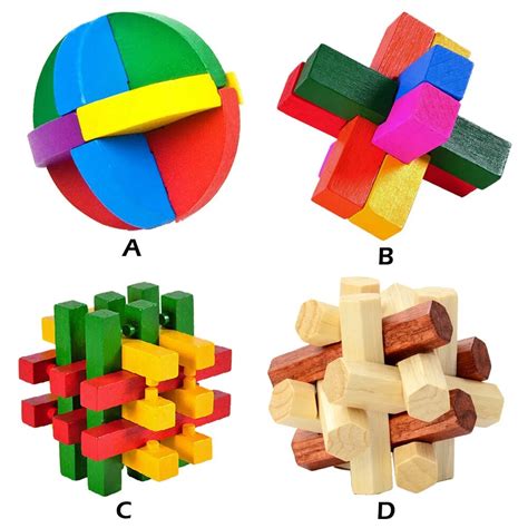Wooden Intelligence Toy Chinese Brain Teaser Game 3d Iq Puzzle For Kids