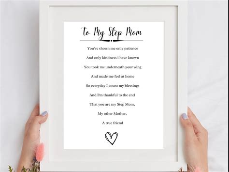 stepmom poem printable poem for stepmom mothers day birthday christmas present thoughtful