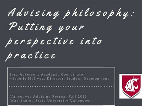 Advising Philosophy Putting Your Perspective Into Practice